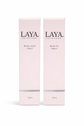 LAYA ceramide body lotion and natural body oil skincare duo