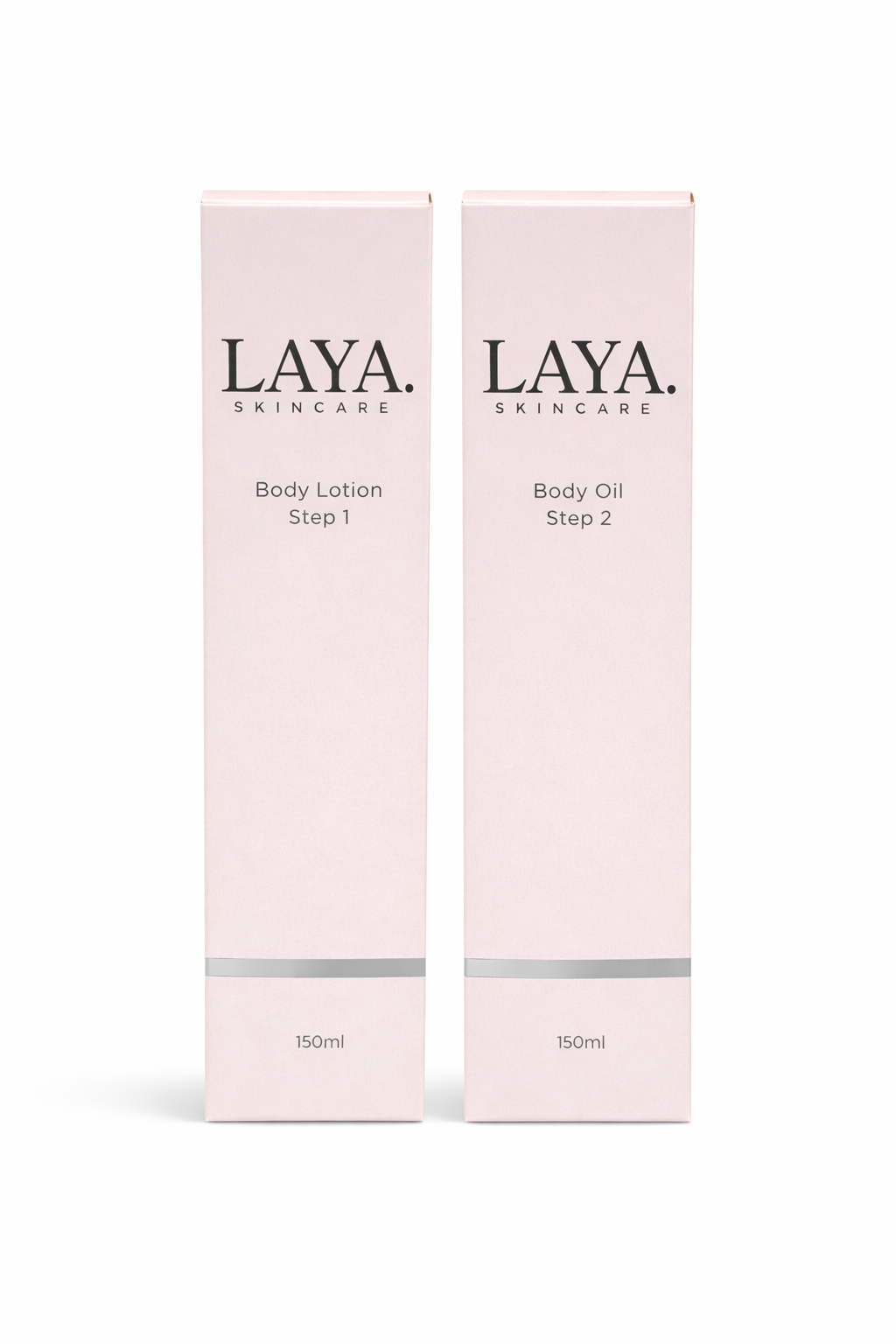 LAYA ceramide body lotion and natural body oil skincare duo